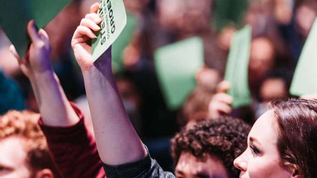 GroenLinks stemmen met stembriefje