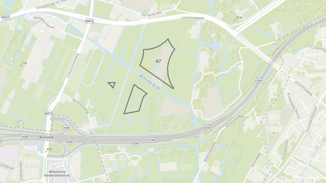 Kaartje mogelijke windmolen locaties