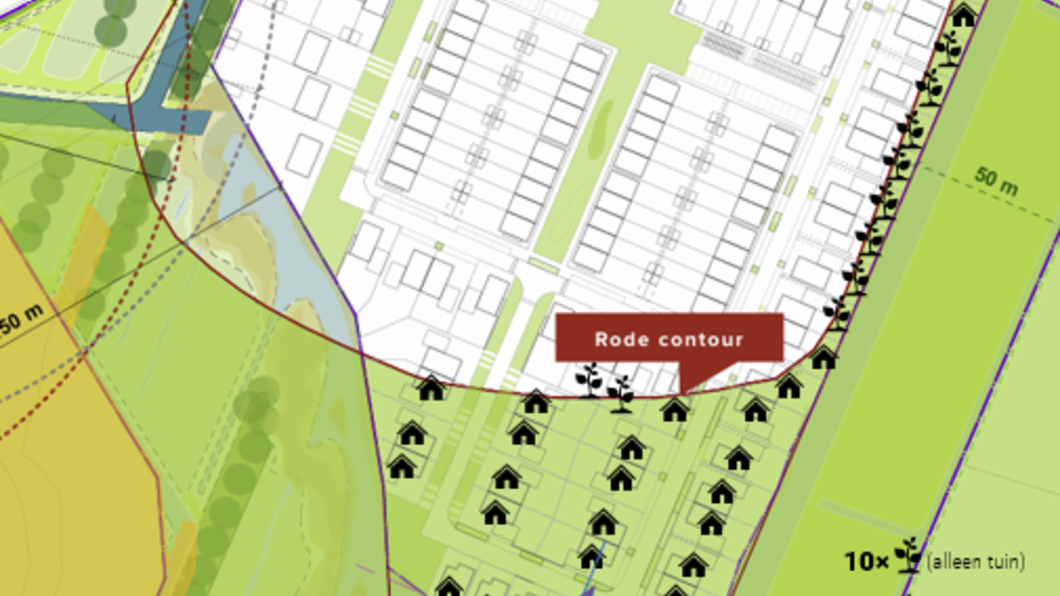 Plan Verwelius en rode contour