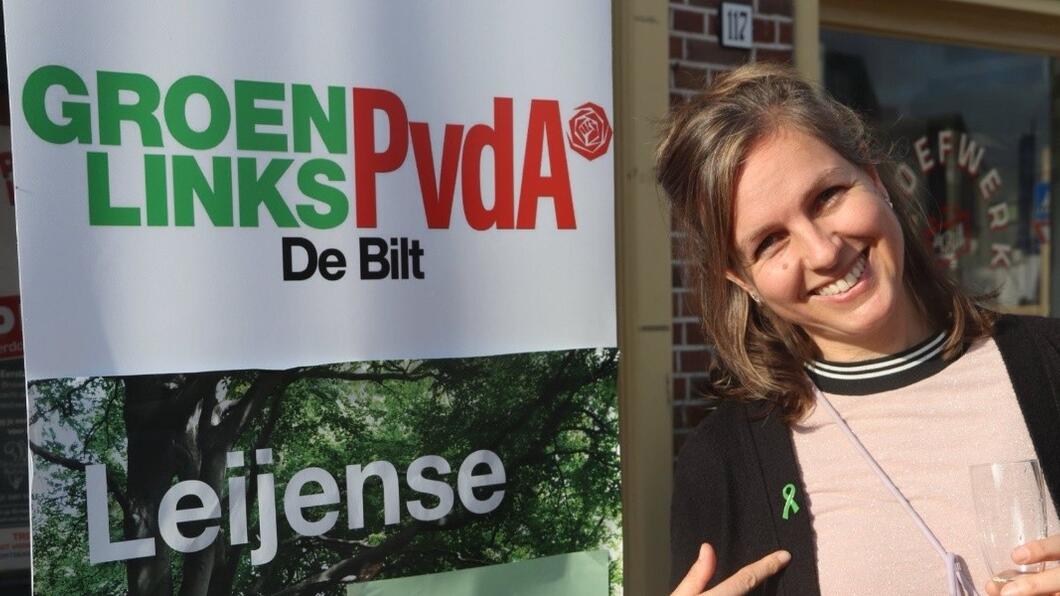 winnaar groene lintje voor banner groenlinks pvda met lintje